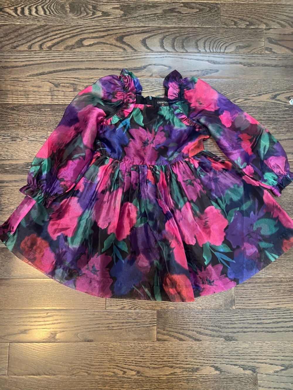 Crewcuts Floral Dress in Magenta, Purple & Green